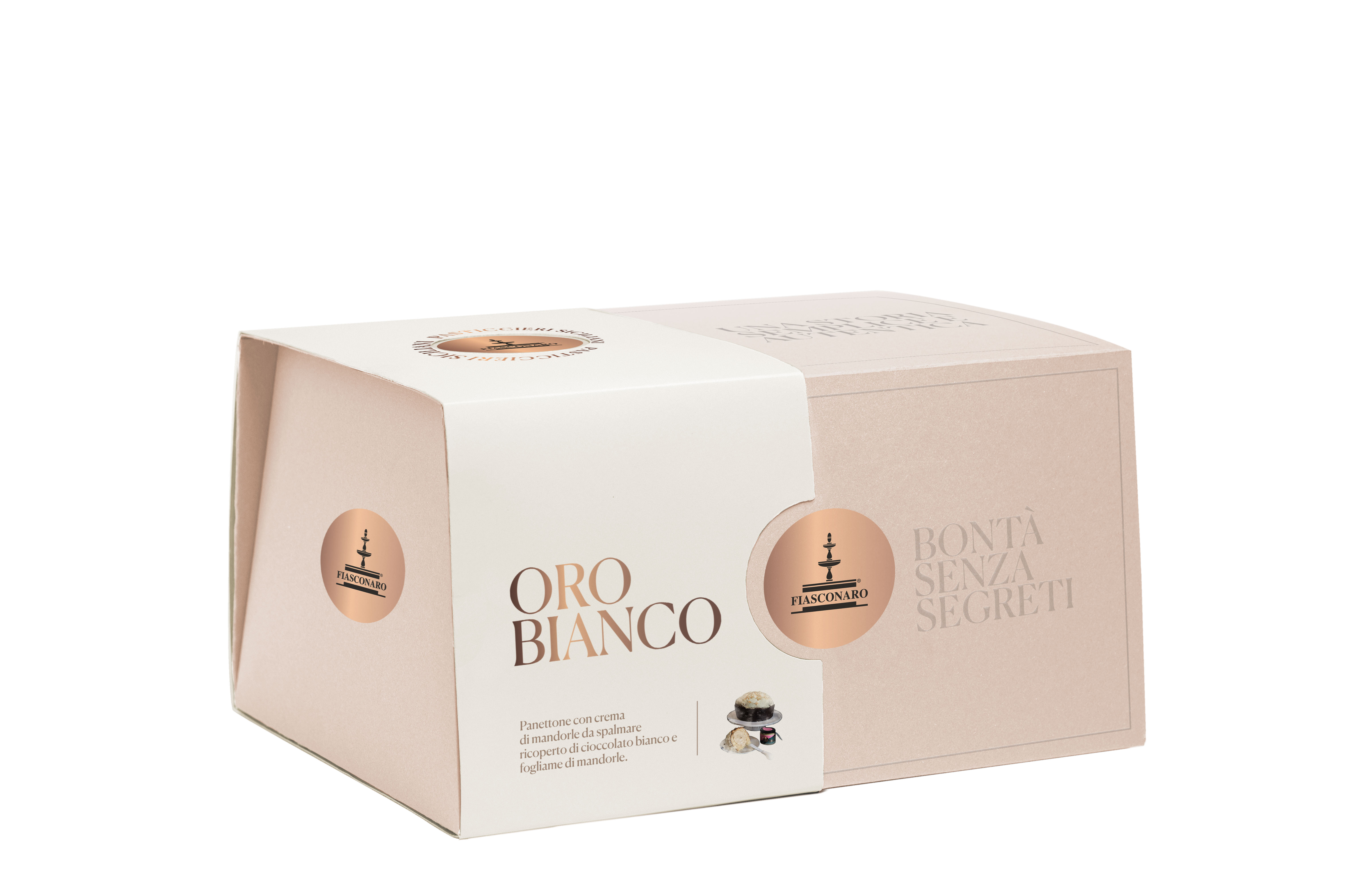 Panettone Fiasconaro Oro Bianco und Mandel Crème 1000g
